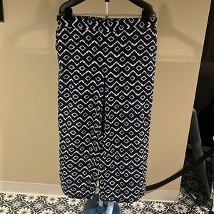 Loft Blue & White wide leg palazzo pants Large